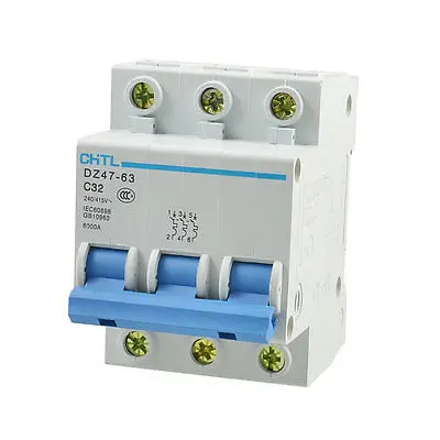 

Overload Protection Three Pole 3P Miniature Circuit Breaker 240/415V 32A