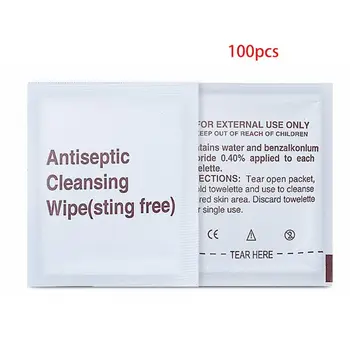 

100Pcs/Box Alcohol-Free Non-Irritating Antiseptic Cleansing Wet Wipes Disposable Sterilization Disinfecting Pads Moisturizing In