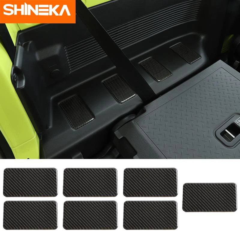 SHINEKA Interior Stickers For Suzuki Jimny Carbon Fiber Car Rear Row Both Sides Decoration Cover 2019+ | Автомобили и мотоциклы