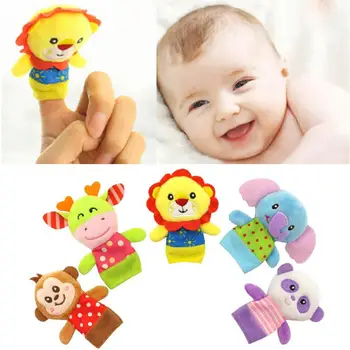 

5PCS Different Cartoon Velvet Small Animals Recognize Finger toys Finger Puppets for infants baby Kids Anxiety Stress Relief