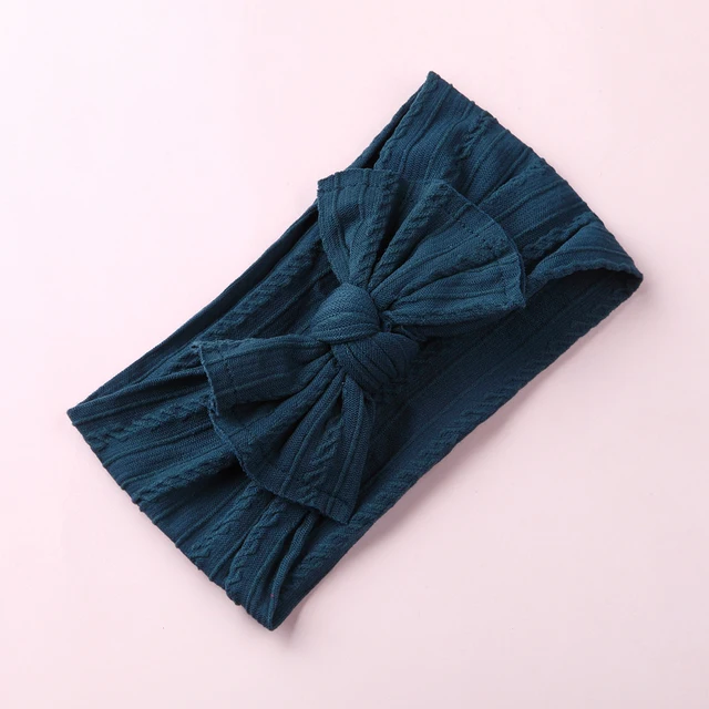 Cable Knitting Baby Girl Headband Material Nylon Bows Child Turban Newborn Baby Girl Hair Ribbon Accessories Headwear Headwraps 16