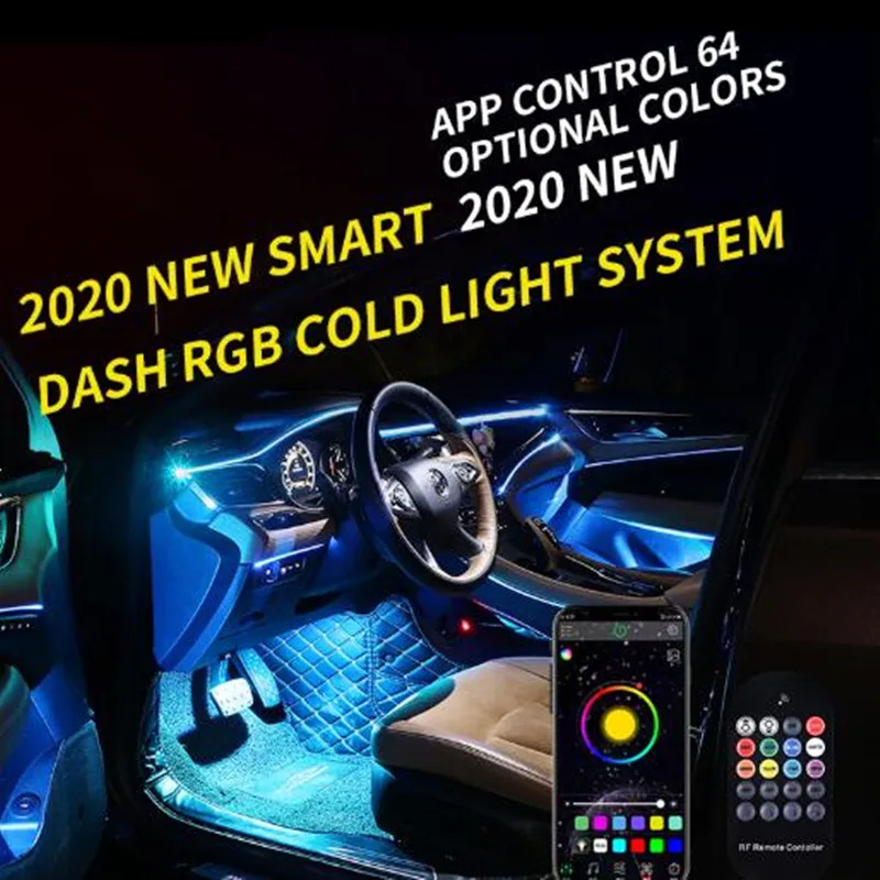 Led-Car-Interior-Ambient-Atmosphere-Mood-Light-Rgb-App-Remote-Control-Backlight-Auto-Foot-Center-Console