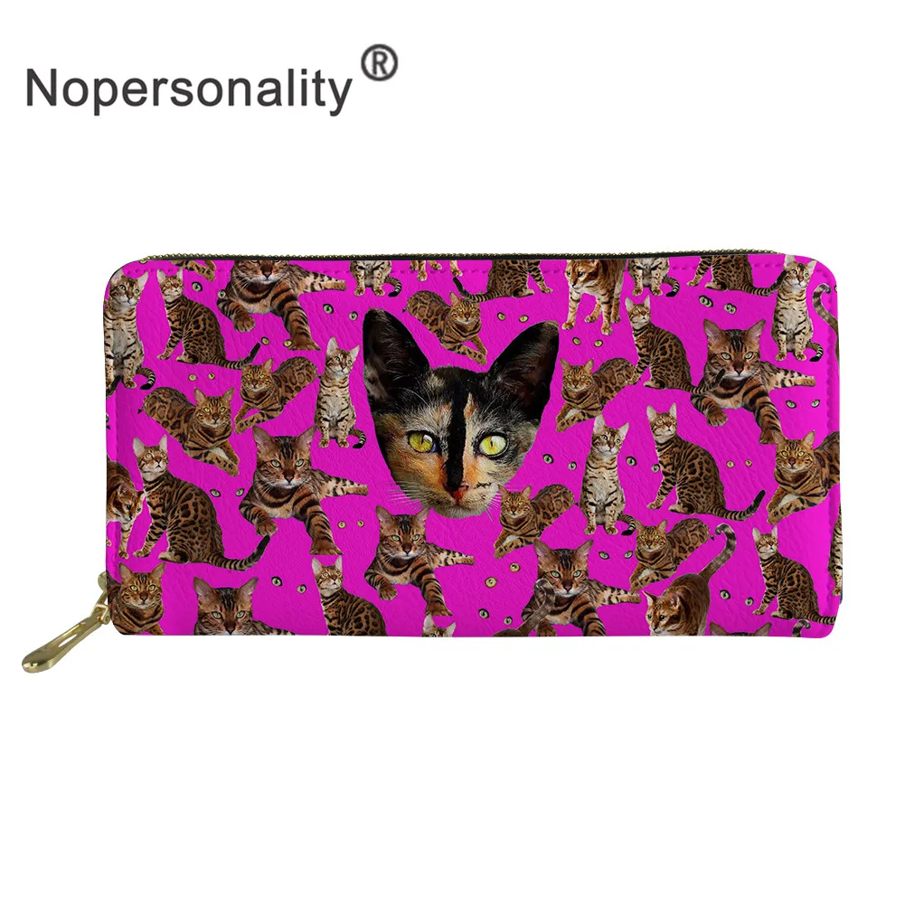 Nopersonality, 3D, джинсовый, с принтом кота, забавный, кожзам, кошельки, водонепроницаемые, женские, повседневные, кошельки, длинный кожаный кошелек, сумка для денег для дам - Цвет: CC1967Z21