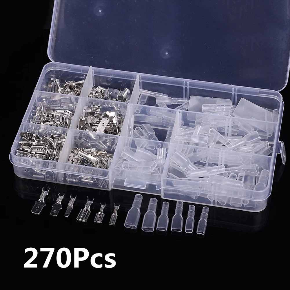 

Female Male Flat Plug Crimp Cable Terminals Connector Set Male Spade