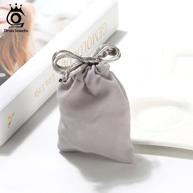 ORSA JEWELS кольцо 10 шт. 7*9 см Желтые Бархатные Мешочки затягивающий шнурок конфетная