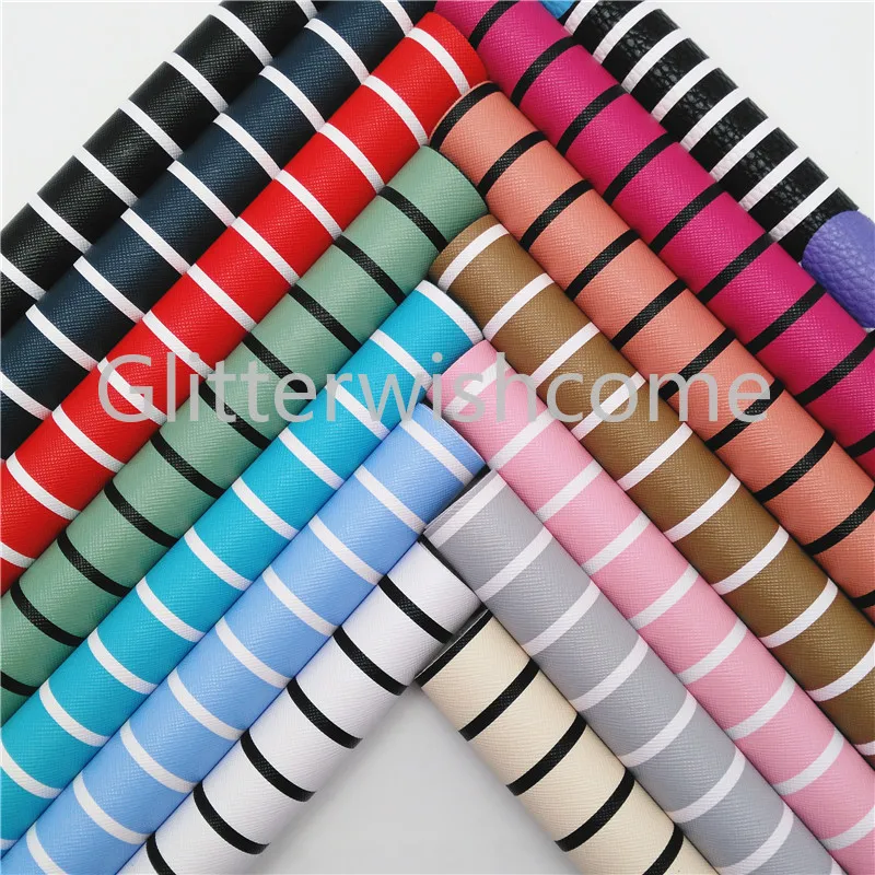 21x29cm A4 Size Vinyl For Bows Stripes Printed Faux