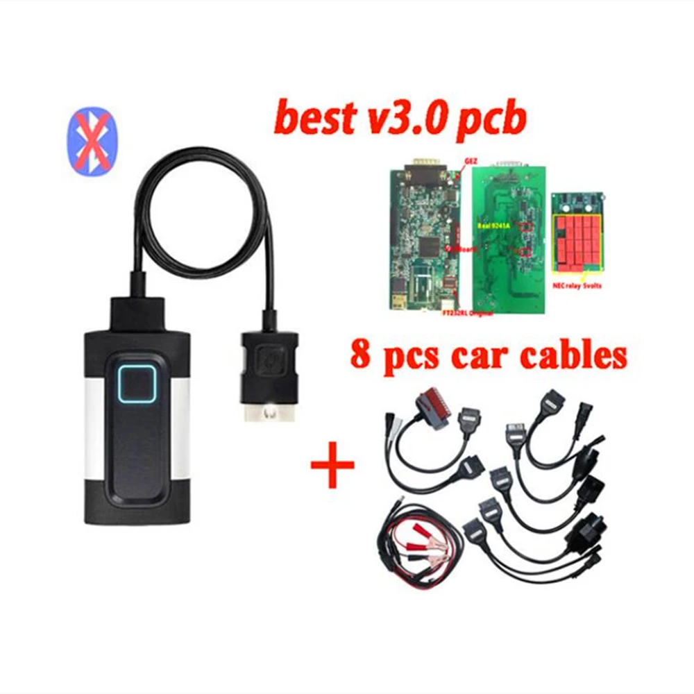 Для автомобилей VD TCS C-D-P vci 2016R0 keygen зеленый pcb Bluetooth сканер vd ds150e c-d-p obd автомобили Грузовики diagstic инструмент - Цвет: without bluetooth