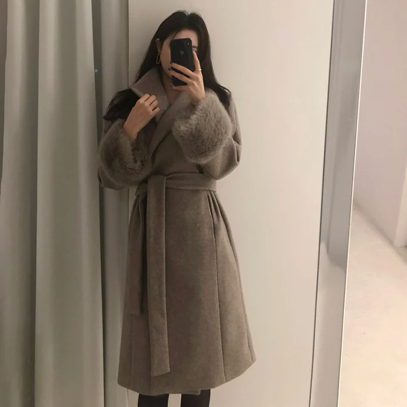 SuperAen шерстяное пальто для женщин осень и зима корейский стиль женское Шерстяное Пальто темперамент дикая повседневная женская одежда