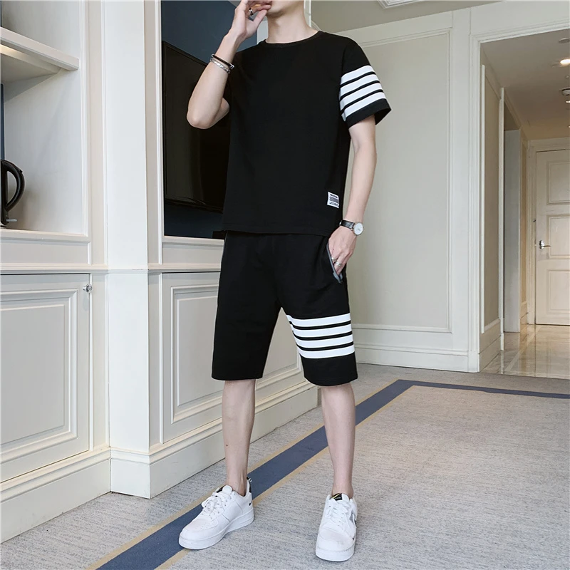 mens designer shorts and t shirt set