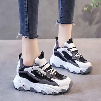 

7cm/2.7 inch Height Wedge Sneakers High Heels Sneaker for Women Shoes Flats Chunky Sneakers