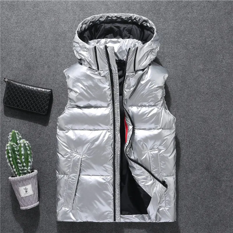 Новое поступление, брендовая мужская куртка без рукавов, зимний ультралегкий жилет на белом утином пуху, мужской тонкий жилет, XS-3XL, 8017