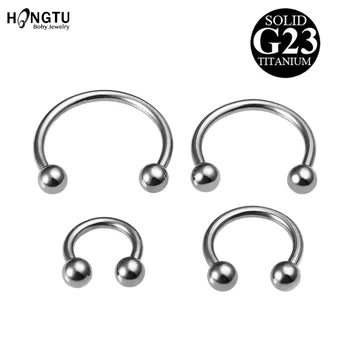 

HONGTU 1PC G23 Titanium Horseshoe Septum Piercing Nose Lip Ring Ear Smiley Bar 6-12mm BCR Circular Barbell Body Piercing jewelry