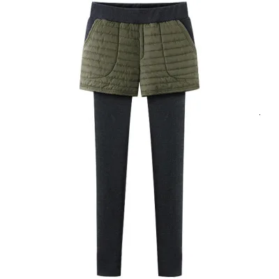 Black army green Высокая талия M-6XL размера плюс теплые бархатные женские леггинсы с свободные хлопковые сексуальные уличные длинные тренировочные штаны пуш-ап зимние - Цвет: Black army green