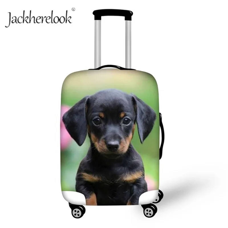 

Jackherelook Dachshund Dog Prints Luggage Protective Cover Cute Puppy Suitcase Waterproof Dustproof Covers "18-30" Inch Case Bag