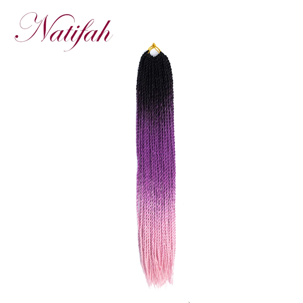 Natifah Омбре плетение волос 24 дюйма 20 корней/упаковка Сенегальские крученые волосы крючком косички синтетические плетеные волосы для женщин - Цвет: S3-2