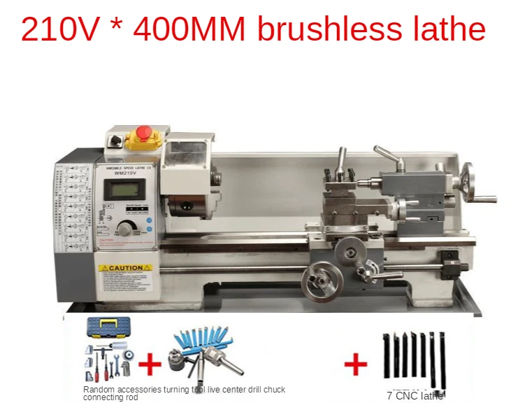 

WM210V Metal Lathe / 750W Brushless Motor Steel Gear Lathe 210V lengthened 400mm Lathe