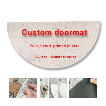 

Custom PVC loop Doormat for Entrance half round Non-slip home Floor Rugs Front Door Mat outdoor rugs pet paws clean Carpet MUBY