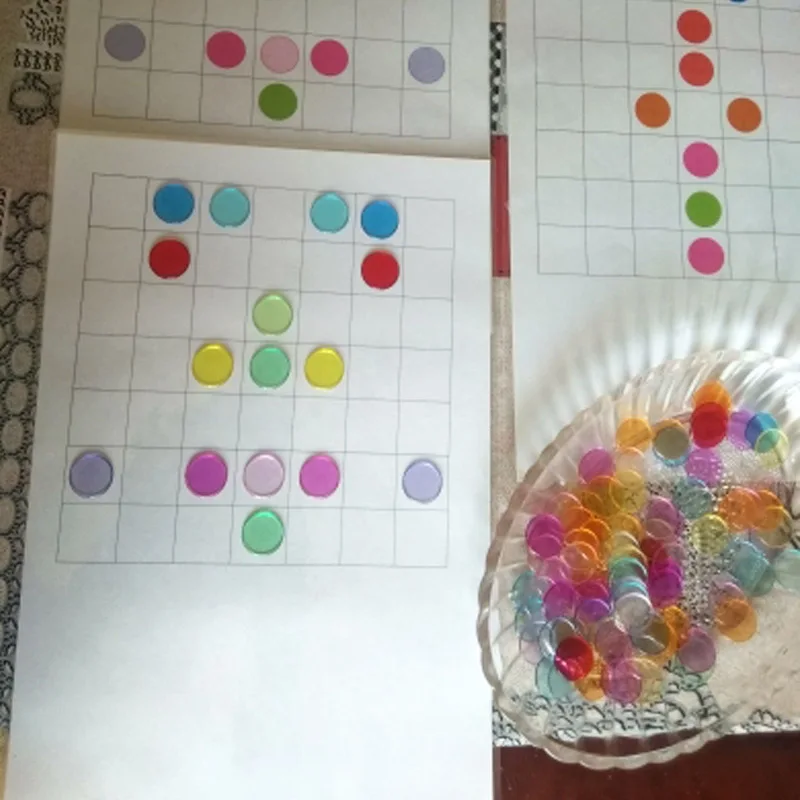 Montessori Learning Education Math Toys 100pcs Learning Resources Color Plastic coin Bingo Chip Children Kids Classroom Supplies