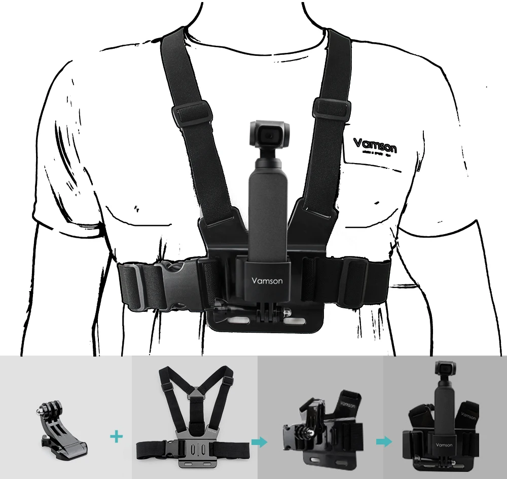 Vamson для DJI OSMO Карманный адаптер держатель зажим палка для селфи штатив расширительный комплект аксессуары для Кардана набор OPS01A