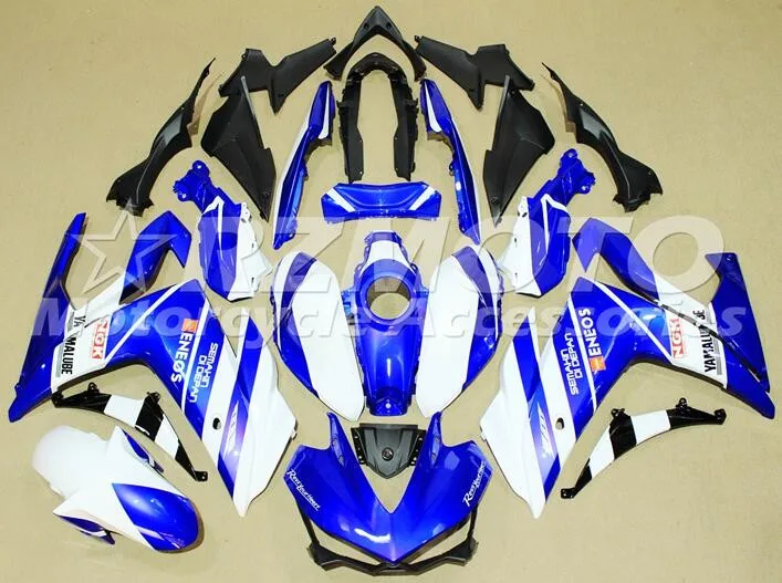 Высокое качество ABS Полный комплект обтекателя, пригодный для YAMAHA R3 R25 14 15 16 17 красивый синий белый