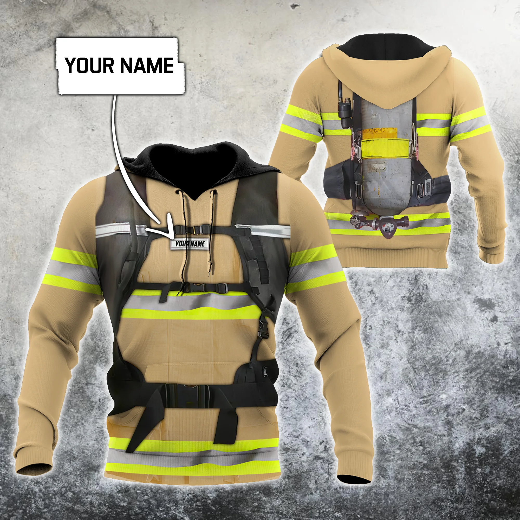 Customize Name Brave Firefighter 3D Printed Men Autumn Hoodie Unisex Hooded sweatshirt Streetwear Casual zipper hoodies DK418