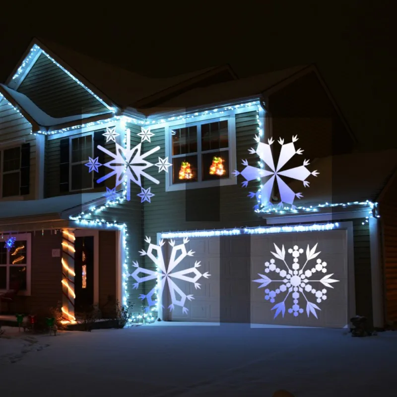 Hot 2in1 Decoration Light& Handheld Flashlight LED Projector Lamp with 6Pieces Slides Battery-Operated christmas lights outdoor