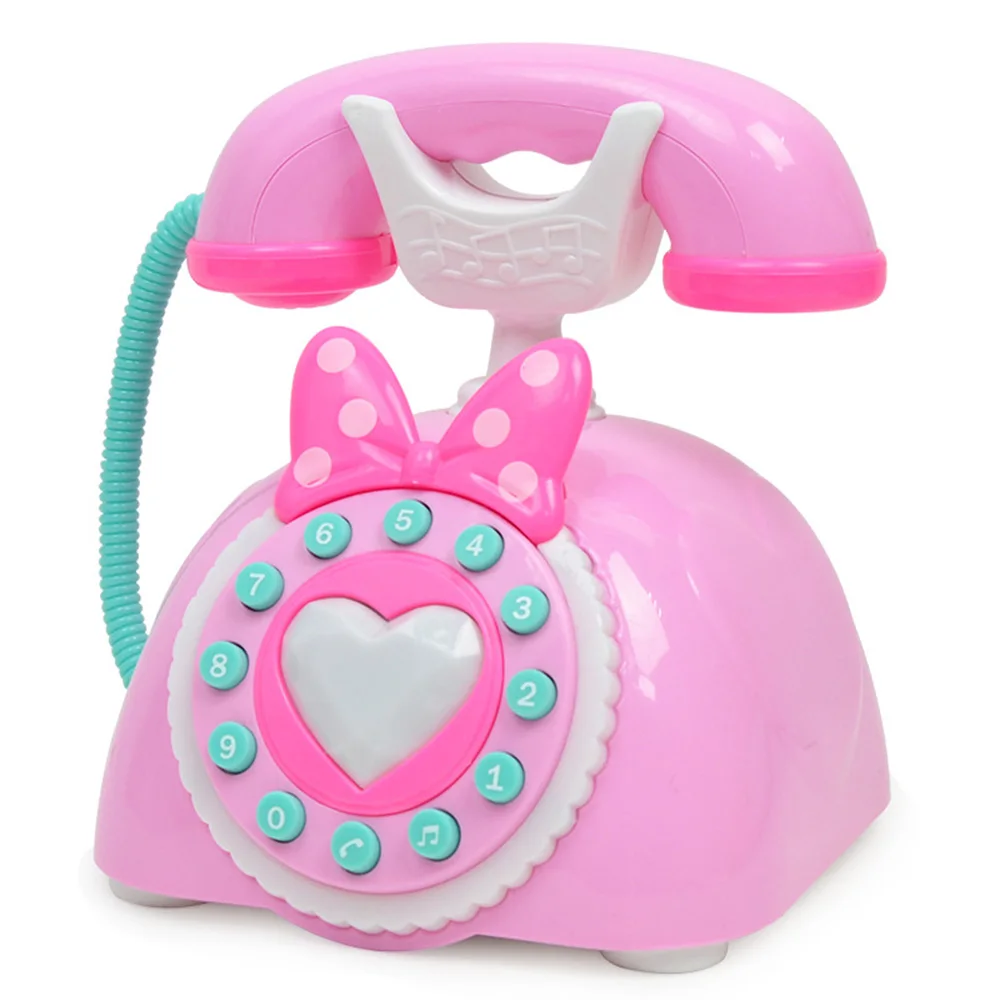 Enigma do Vintage Playhouse para Crianças Luz dos Desenhos Simulação Retro Telefone Brinquedos Música Som Animados Fixo Brinquedo Musical Educação Precoce 1 Weddings & Events