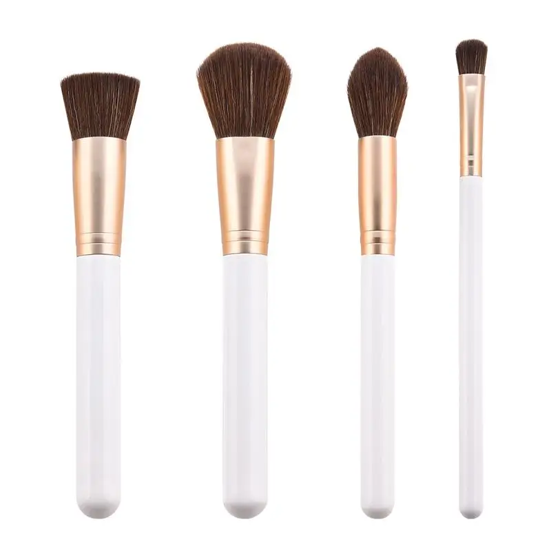 

4pcs Makeup Brushes Set Soft Nylon Bristles Synthetic Wooden Handle Cosmetics Brush Foundation Powder Brush For Women Girls