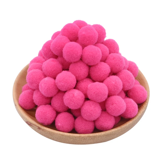 100pcs 15/20/25mm Fluffy Soft Pompom Ball DIY Handmade Kid Toy Doll Garment Sewing Material Color Pom Poms Decor Supplies Crafts B04