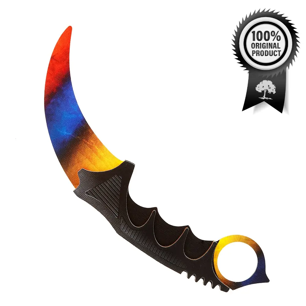 Kerambit knife Counter-Strike 1.6 vozwooden marble gradient /cs go Wood Toy wood weapon / Gift for boy (Rubber cartridges)/ CS GO Plaything gun |