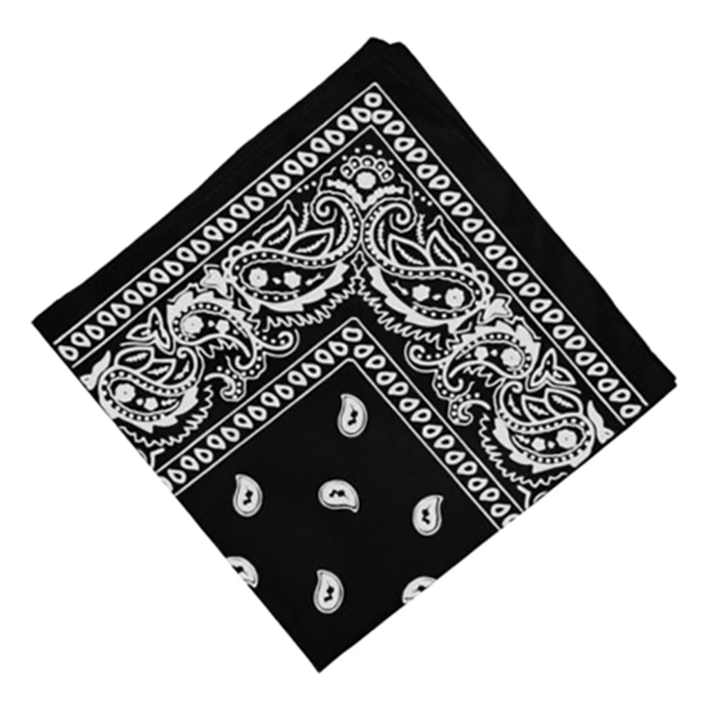 Hip Hop Bandana Headwear  100% Cotton Paisley Cowboy Bandana Scarf Head Wrap Neck Wristband Handkerchief punk Turban Head Scarf