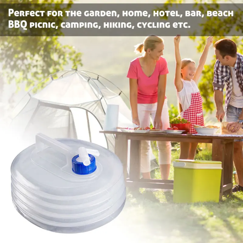 Conteneur d'Eau avec Robinet, Pichet de Stockage d'Eau pour Camping, Barbecue, Randonnée en Plein Air