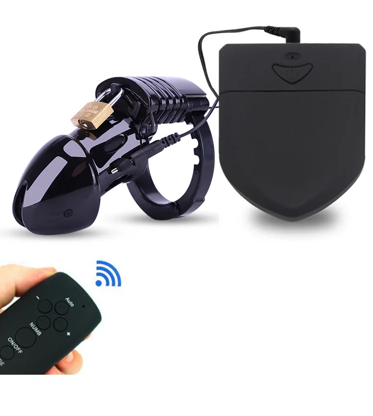 Wireless Remote Control Electro Shock CB6000 Chastity Dick Cage Medical Themed Electric Cock Cage Delay Time Sex Toys For Men