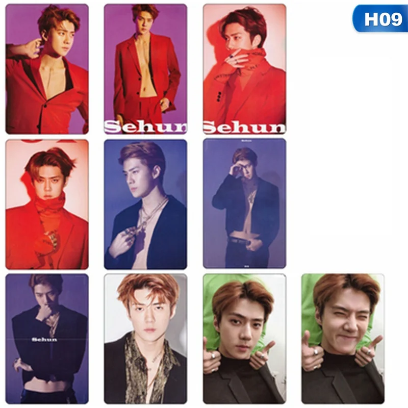 H09 10 шт./компл. альбом KPOP EXO LOVE SHOT самодельная бумага Lomo карта фото плакат в виде карты фотостудии игрушек, для подарка, для фанатов - Цвет: H09