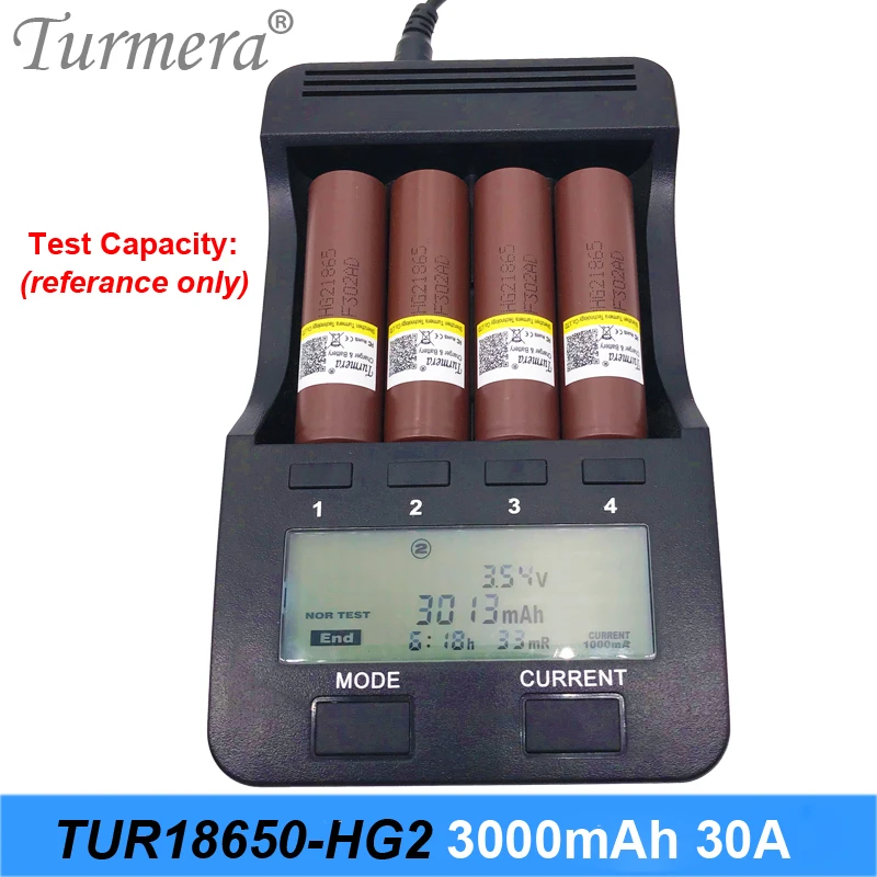 Turmera inr18650 hg2 18650 3000mah battery 18650 30a for electric cigarette and screwdriver 08