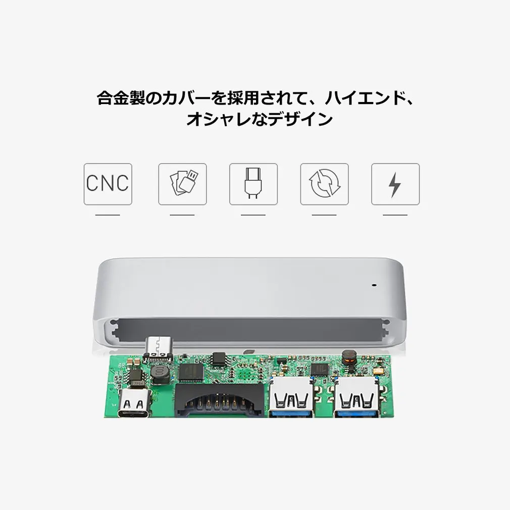 USB-C 3,1 концентратор PD-power с безопасным цифровым/TF кардридером для Apple для Macbook ноутбука высокопроизводительный ультратонкий портативный