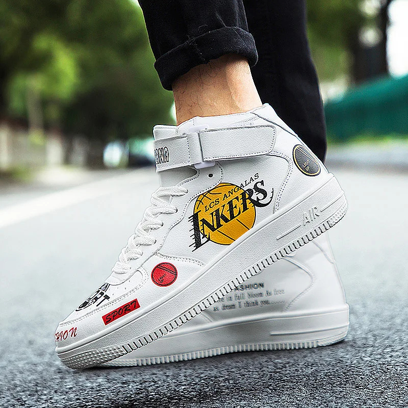 

Autumn New Style Ankle Boots Fashion Men's Hight-top Casual Shoes Lightweight Teenager Students Sports Hip Hop Hip Hop Sneakers