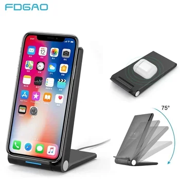 

FDGAO Qi Wireless Charger 15W QC3.0 Fast Charging Holder Stand For Samsung S20 S10 S9 iPhone 11 Pro X XS MAX XR 8 Xiaomi Huawei