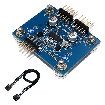 

4-Port USB 2.0 9-Pin Hub Extension Cable Card Connector Adapter for Desktop Motherboard USB Flash Drive 90°