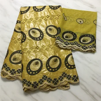

New Gold Line bazin riche FABRIC 2020 Brocade lace Africa Party Garment Fabric New 7 yards brocade fabric african bazin Dress