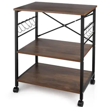 

Microwave Oven Stand Shelf Kitchen 3-Tier Cooking Tool Storage Rack with Hooks Bath Shelf Kitchen Tableware Microwave Oven Stand
