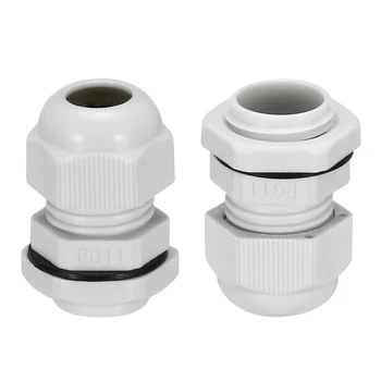 

uxcell 36 Pcs PG11 Cable Gland Waterproof Plastic Joint Adjustable Locknut White for 5mm-10mm Diameter Cable Wire