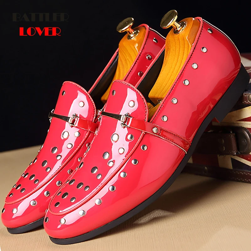 Patent Leather Shoes for Men Formal Shoes Men Classic Coiffeur Italian Loafers Man Party Shoes Wedding Dress erkek ayakkabi bona