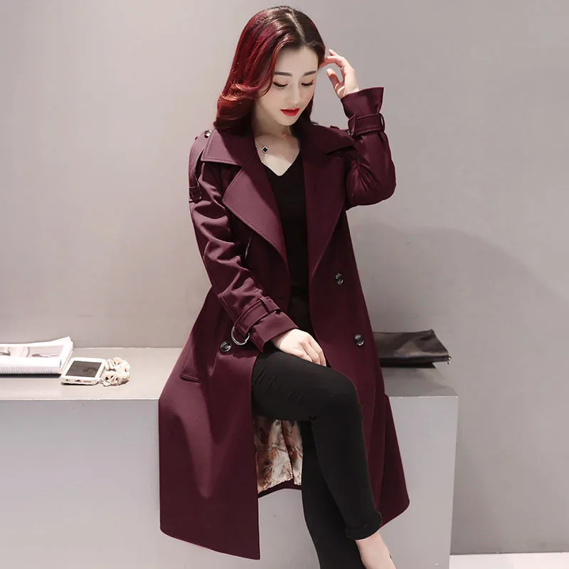 Goede Nieuwe Mode Retro Double Breasted Kasjmier Winterjas Vrouwen Jas Lange Stukken Wollen Jas Manteau Femme