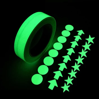

6m Self-adhesive Luminous Strip Glow Green Decor Used Concrete Floor Stair Tread Risers Home Decorations Warning Security Tape