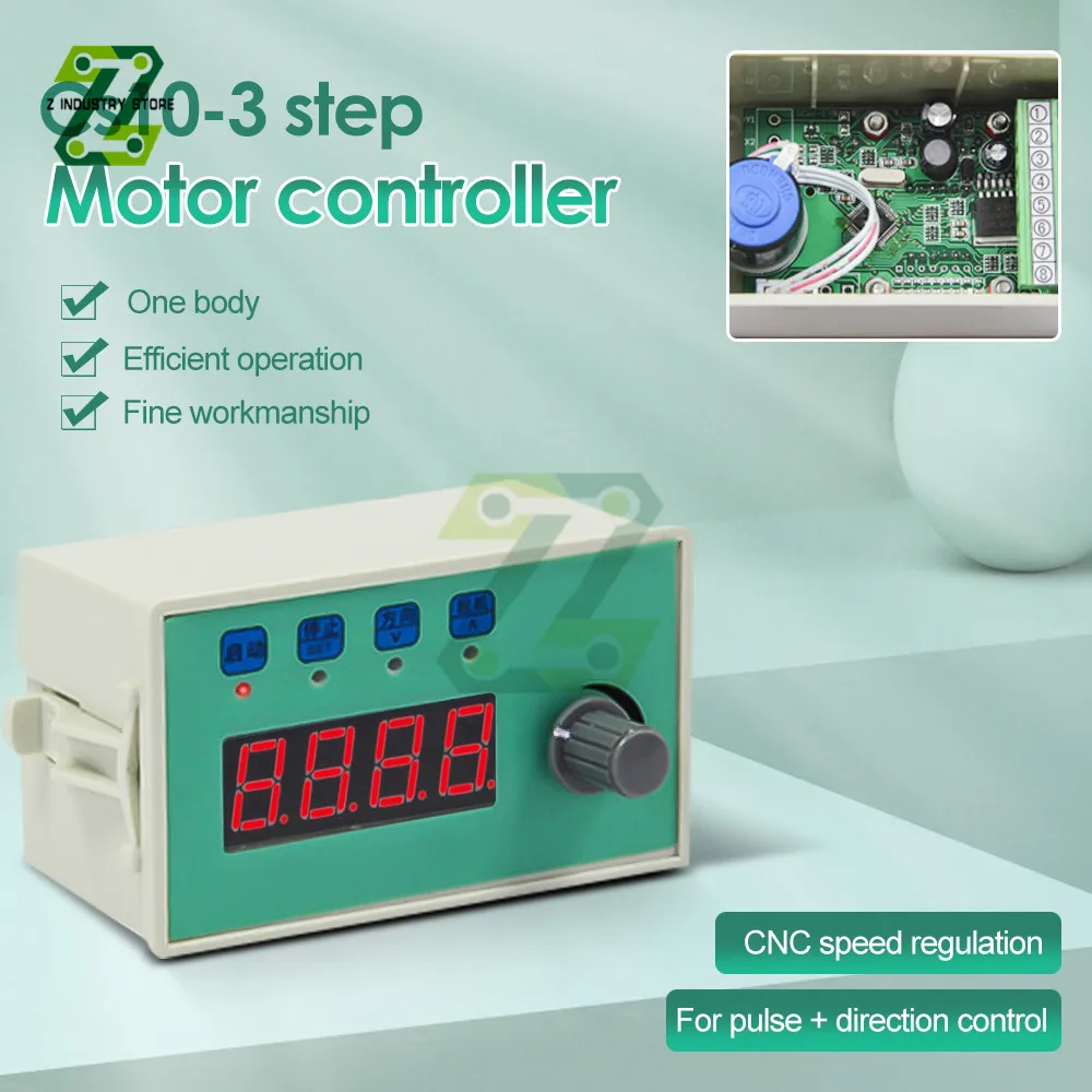

Stepper Servo Motor Driver Controller Board Speed Adjustable Reversal Fixed Length Continuous Round Trip Speed RPM Display