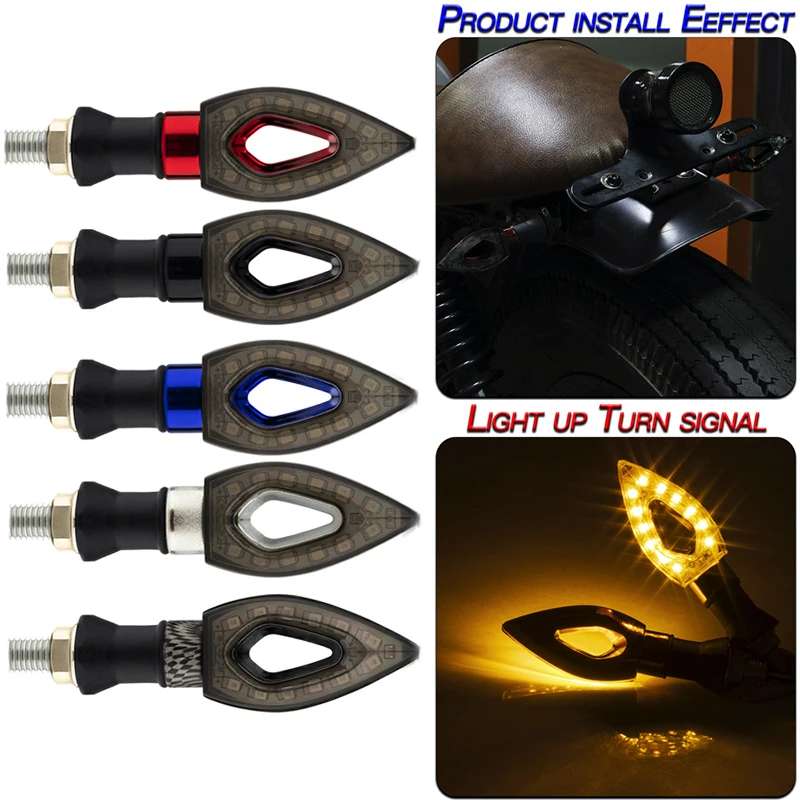 2/4Pcs Moto Led Indicatore Di Direzione Moto Lampeggiatore Indicatori Luminosi Dc 12V Lampade Lampeggianti Ambra Universali Per Kawasaki Yamaha Honda