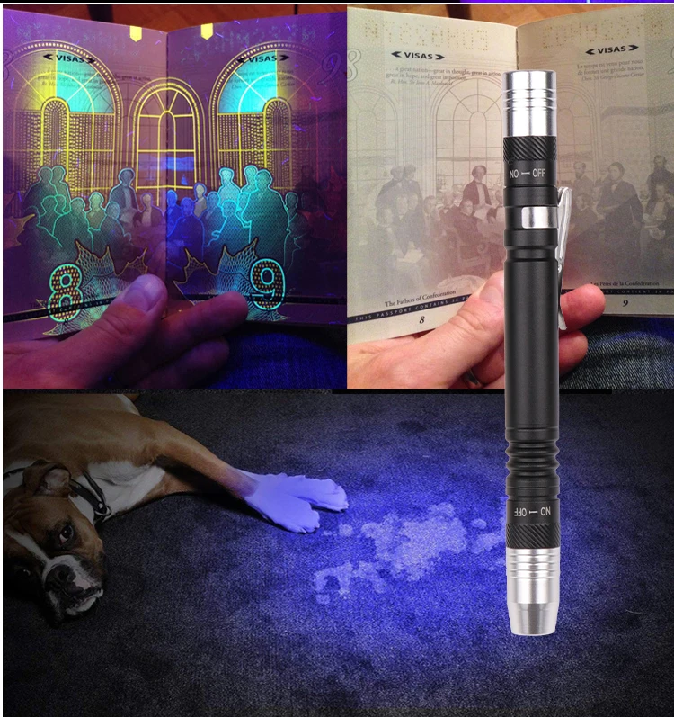 Generic 2 In 1 Professional Medical Pen Light UV Flashlight First Aid