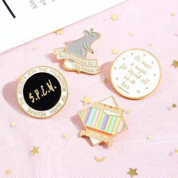 

Harry Potter Premium Enamel Mouse Brooch for Woman Badge Collar Shirt Enamel Pin Brooches for Men Metal Pin Jewelry Accesorios
