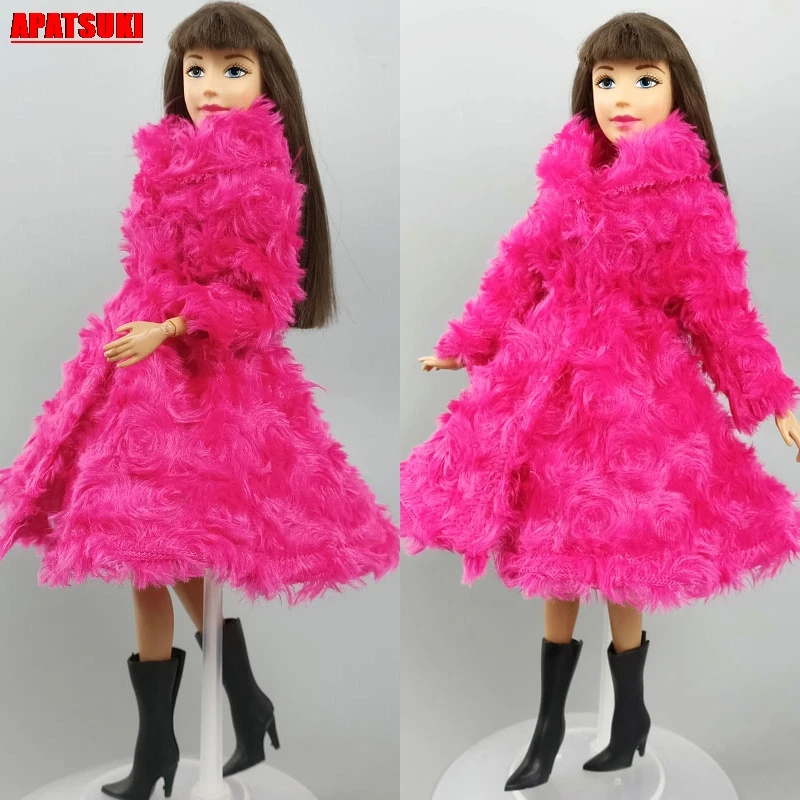 Зеленая Модная Одежда для кукол кукольный домик Barbie длинное пальто и Сумки из